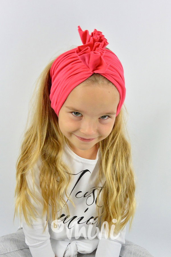 3v1 turban + nákrčník (čelenka) strawberry