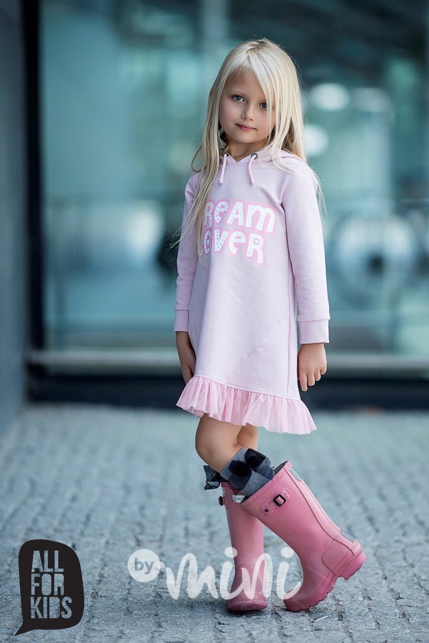Dream hoodie dress pink
