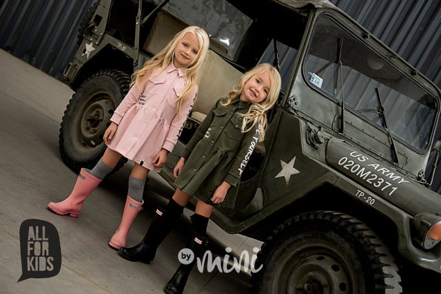 Military collection - košilové šaty pink