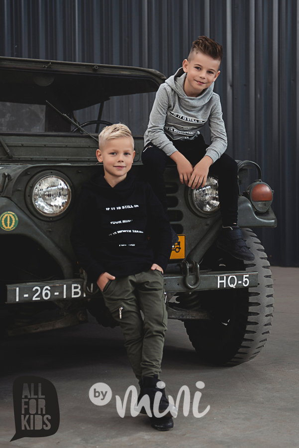 Khaki tepláčky kapsa zip