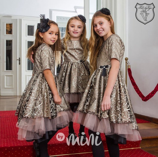 Luxusní zlaté dívčí šaty Princess