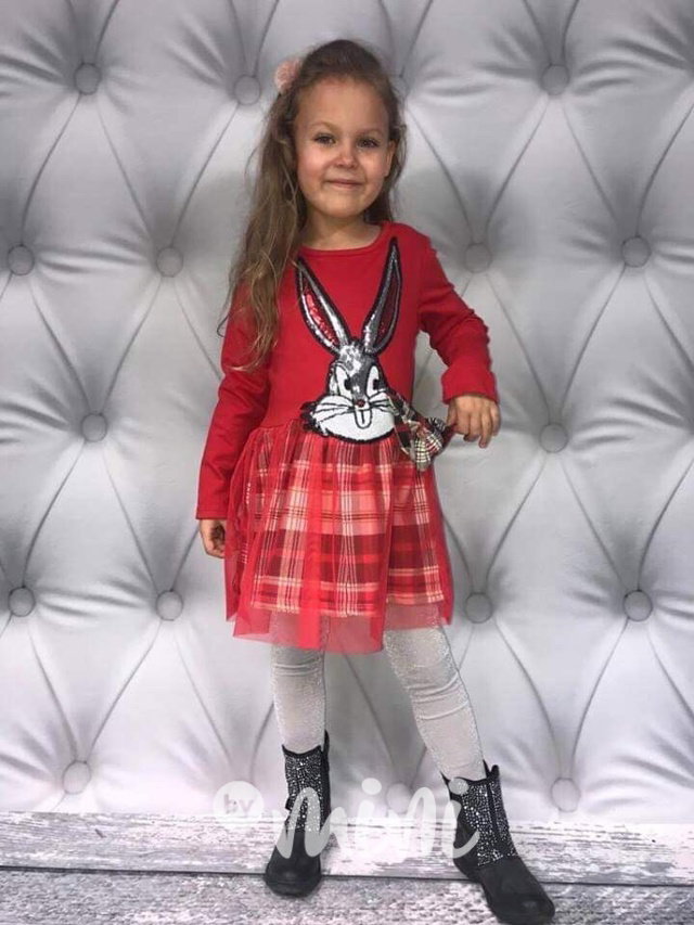 Bunny kostkované šaty red