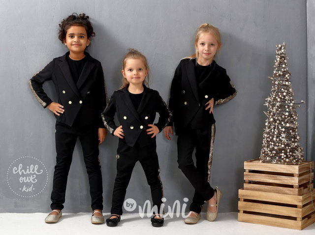 Luxury elegantní sáčkový komplet black/gold