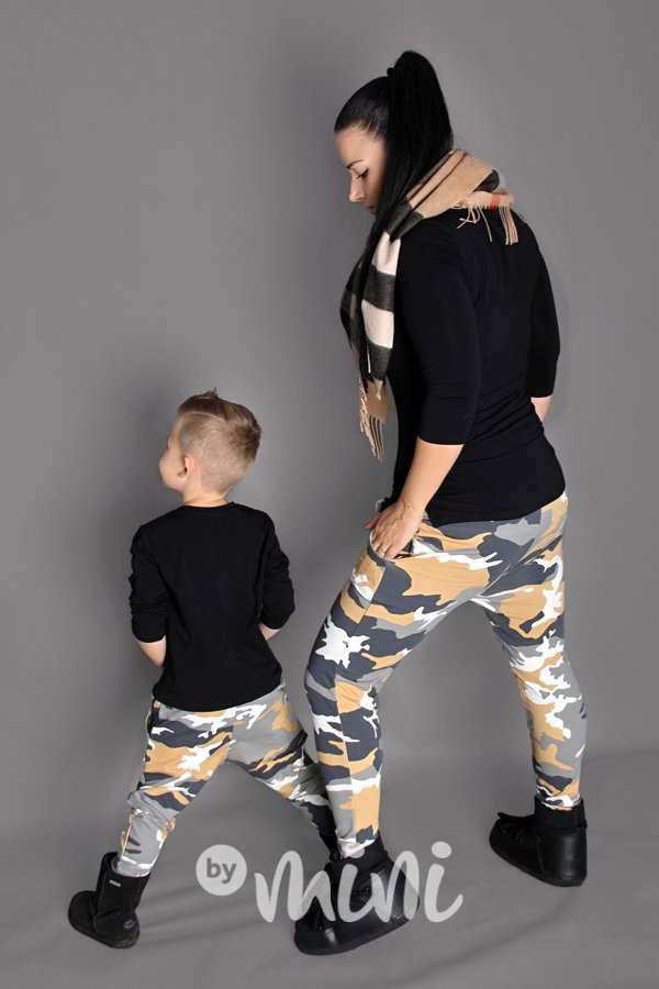 Mustard army baggy tepláčky