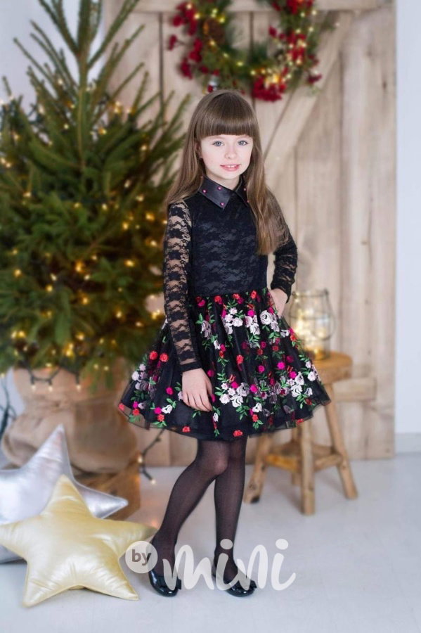 Luxusní šaty "Black Flower lace"