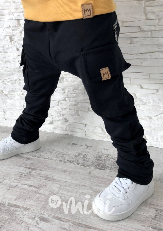 Black baggy kapsáče zip