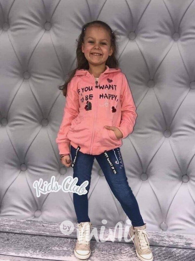 Mikina pink + jeans legíny