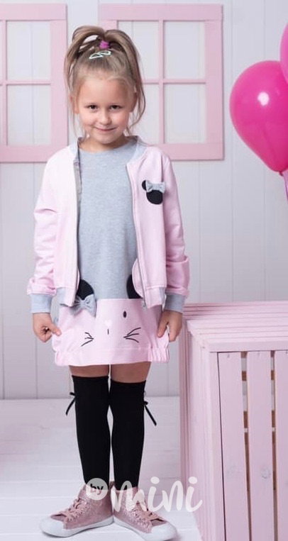 Růžová dívčí mikina pink myška