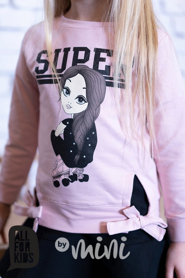 SUPER dívčí mikina s mašličkami pink