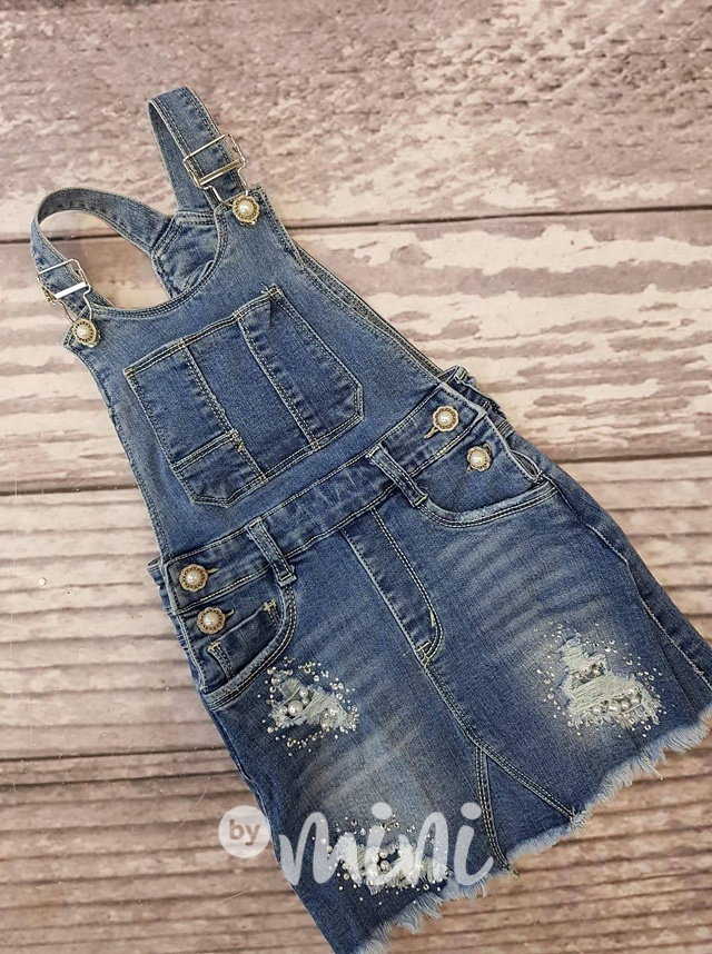 Jeans zdobená lacl sukně