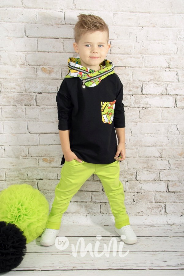 Komiks mikina black/lemon