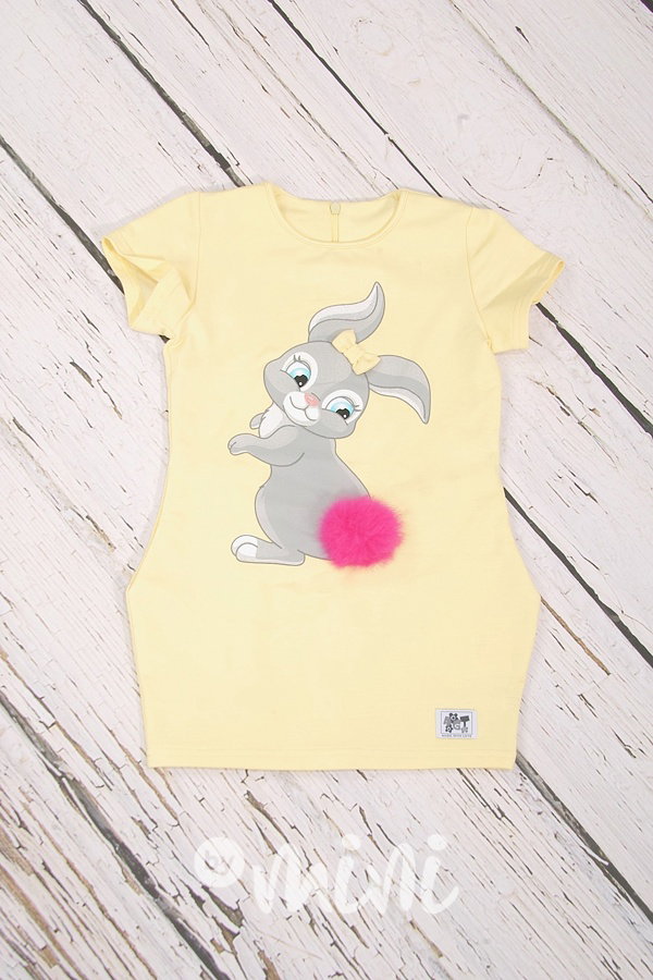 Bunny asymetrická tunika žlutá