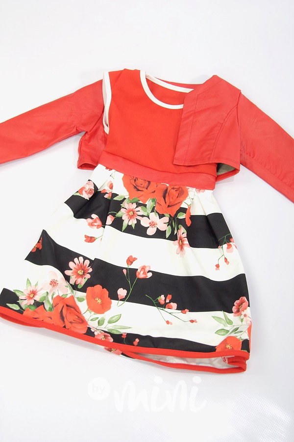 Bundička red +  flower šaty