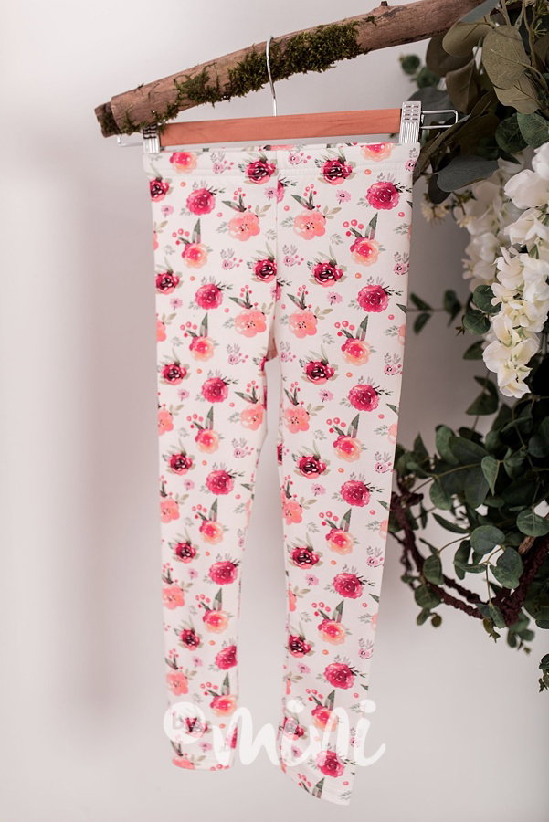 Summer flower fresh cotton dětské legíny