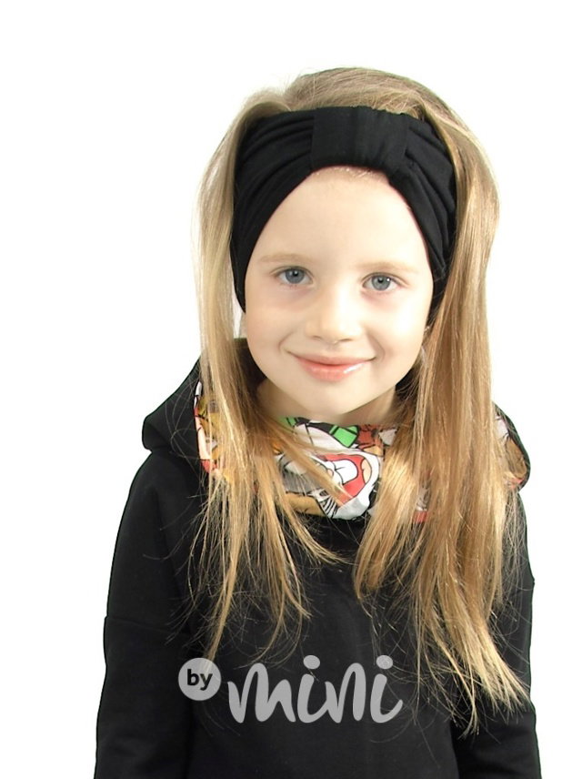 Black basic stretch čelenka