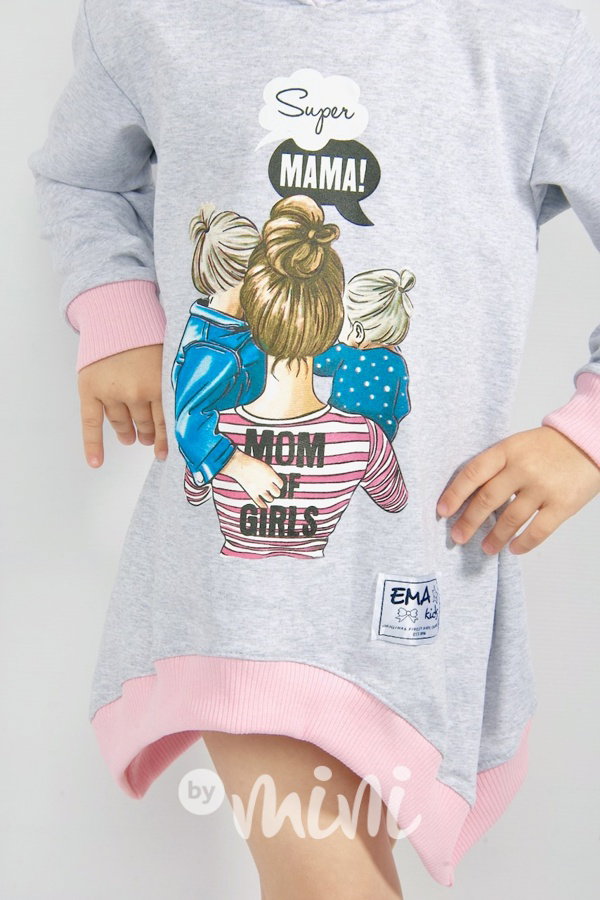 Art asymetrická mikina mom of girls