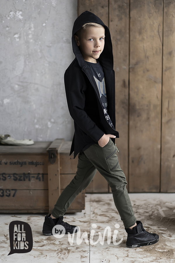 Khaki zipper tepláky