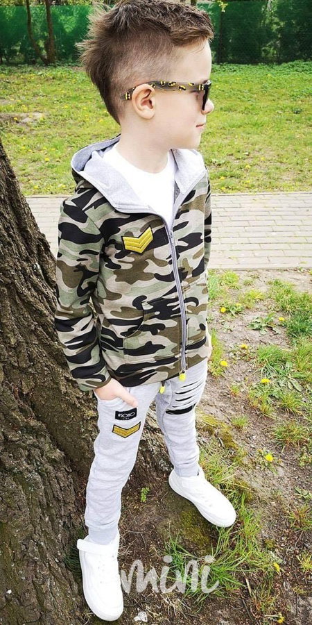 Designové tepláčky grey/army