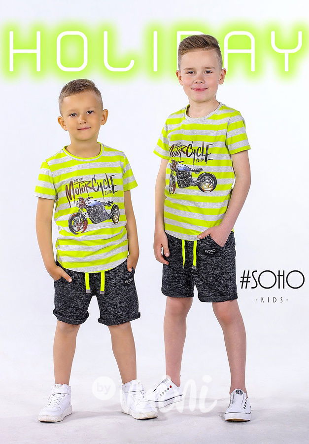 Chlapecký letní Motorcycle set kraťasy + tričko