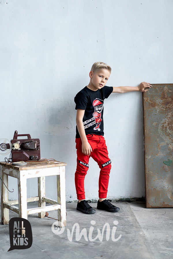 Wild boy chlapecké triko + tepláky red