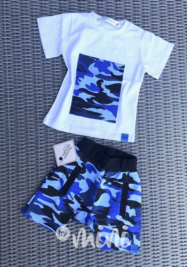 Blue army shorts + triko