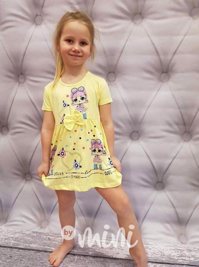 Doll tunika s mašličkou žlutá