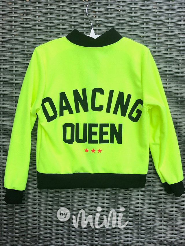 Dancing QUEEN neon žlutá mikina