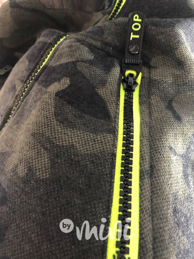 Army sporty mikina zelený neon