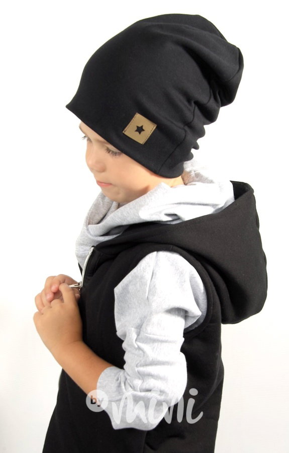 Dvojitá beanie čepka STAR černá