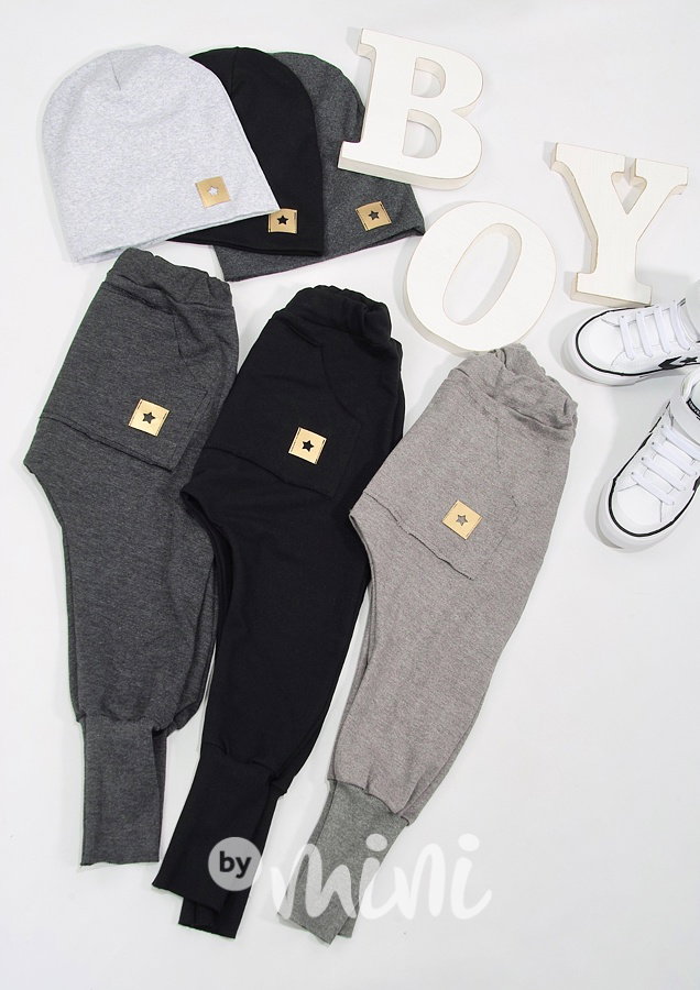 Fashion dětské baggy STAR s dlouhým nápletem šedé