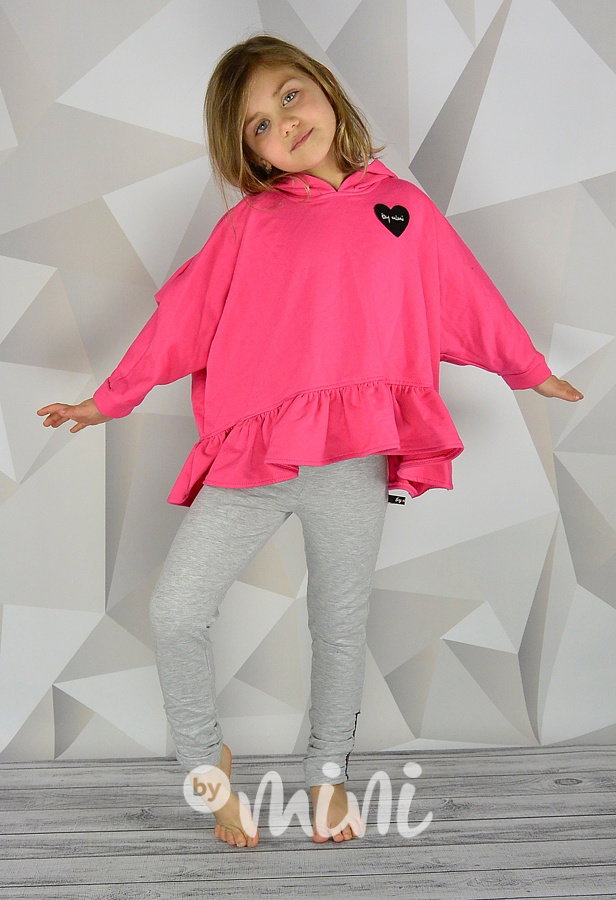 Oversize pončo malinové