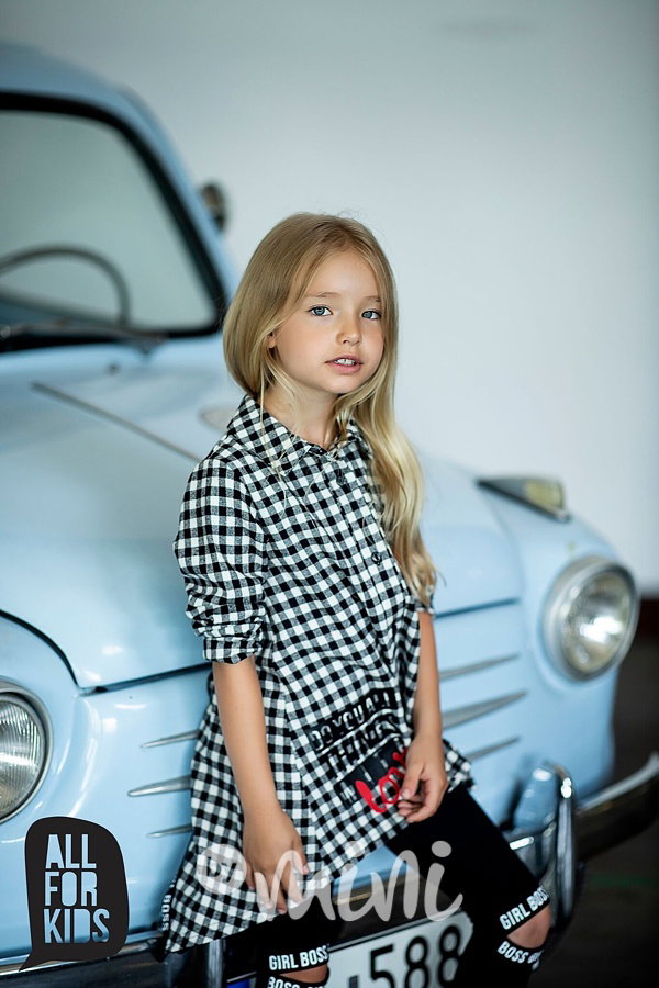 Girl boss košile atyp kostkovaná