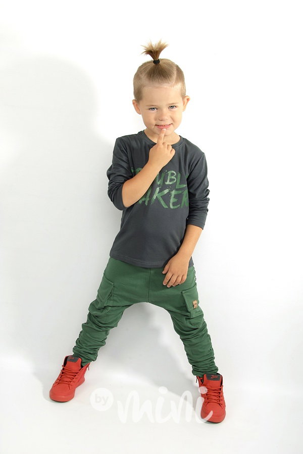 Khaki baggy kapsáče zip