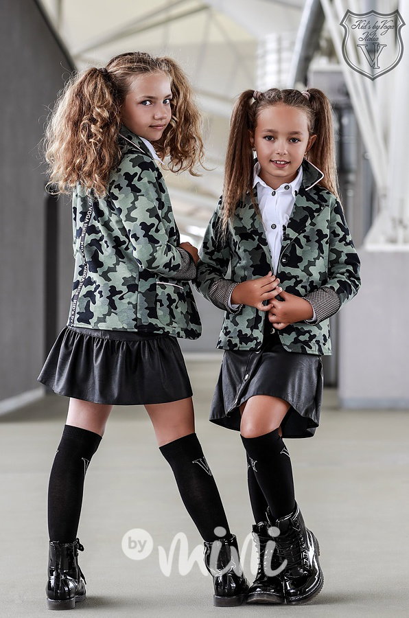 Leather black dívčí sukně