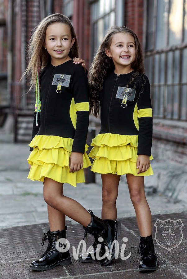 Black&Yellow dívčí šaty