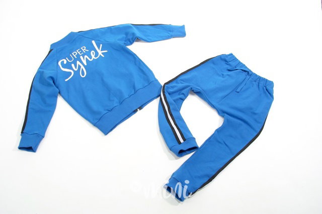 Super synek lampas set modrý - mikina + baggy