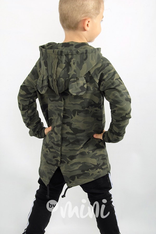 *HIT* Long mikina ouška - army
