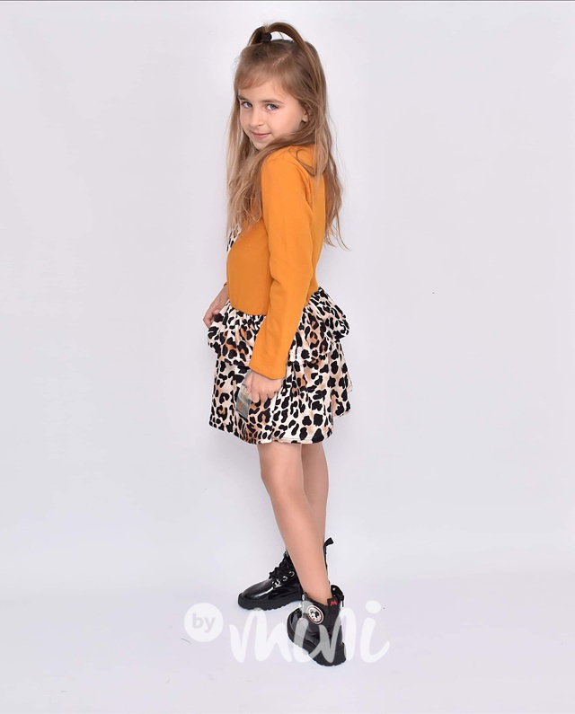 Leopard mustard šaty