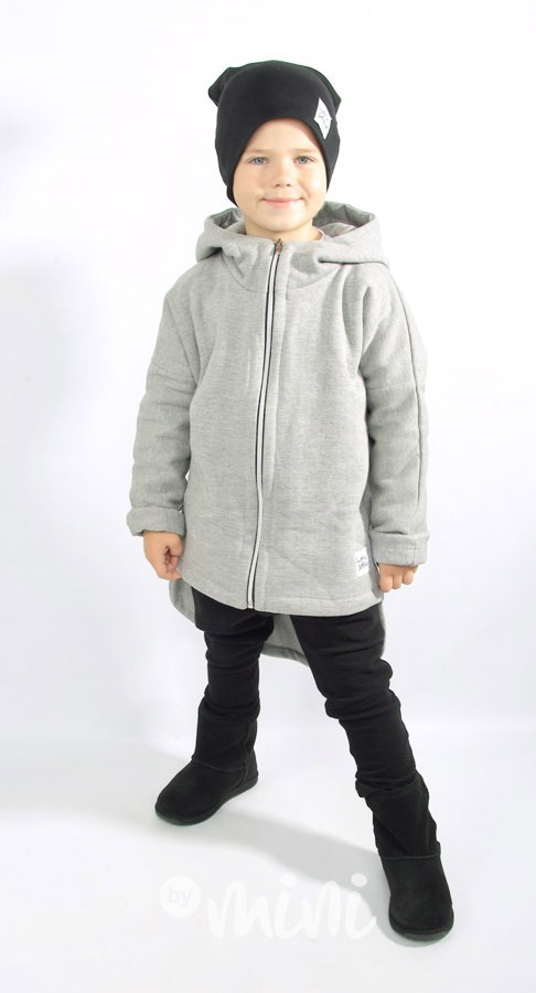 Extra dlouhý designový kabát light grey