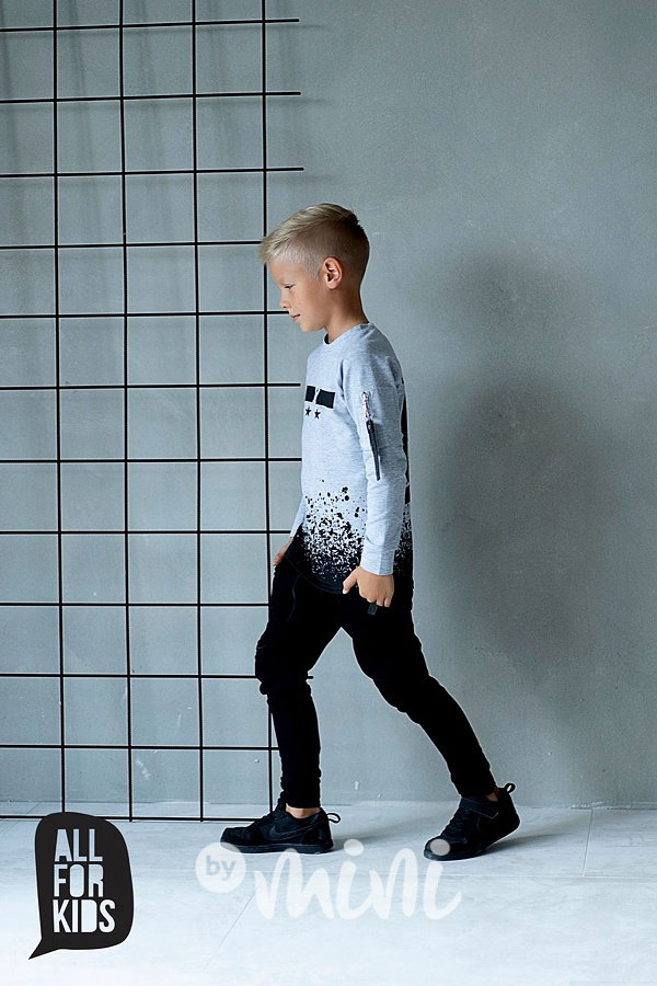 BOY chalenge mikina s karabinou grey