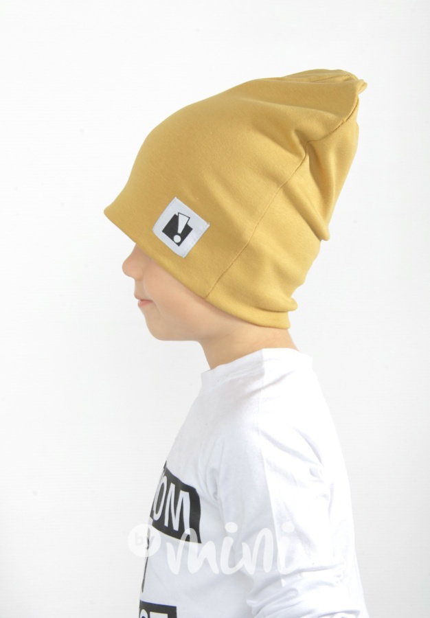 Dvojitá beanie čepka mustard