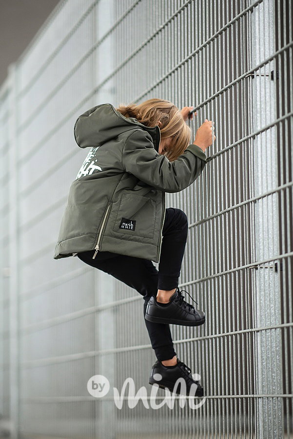 *Premium* Urban street style dívčí bunda se zipy khaki
