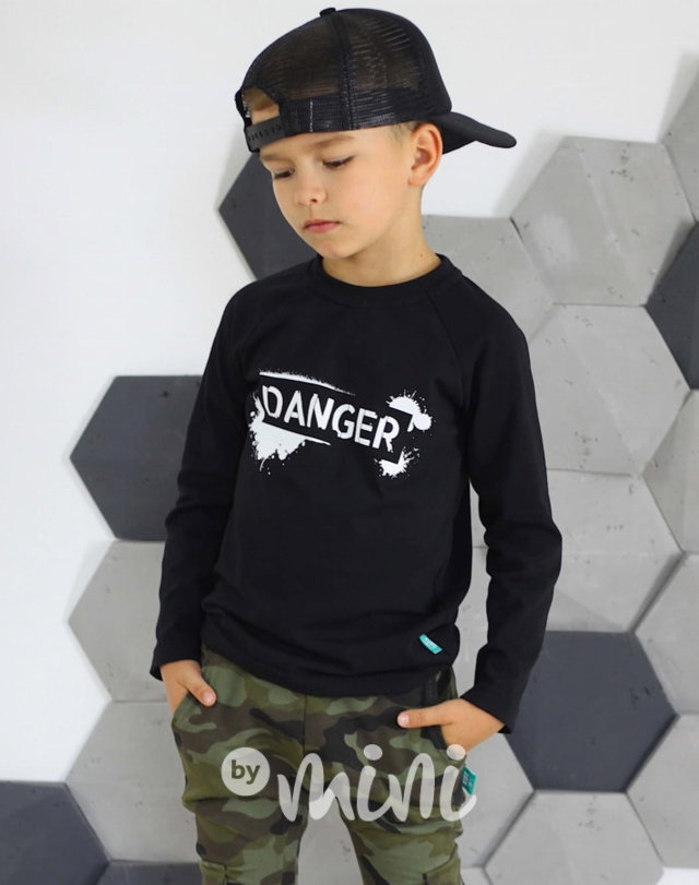 Danger longsleeve triko černé