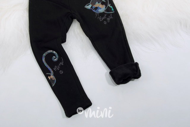 Zimní vyteplené TERMO legíny - black cat