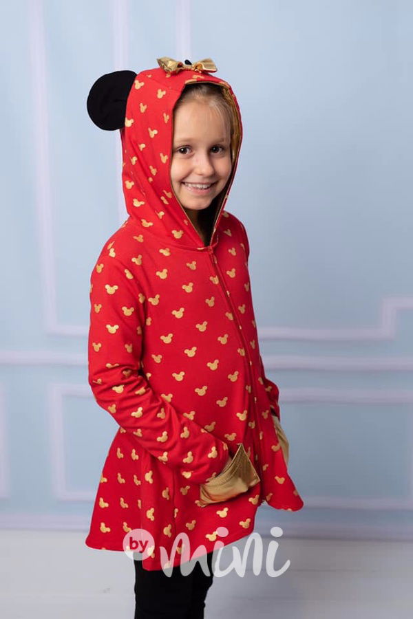 Minnie designová mikina gold/red