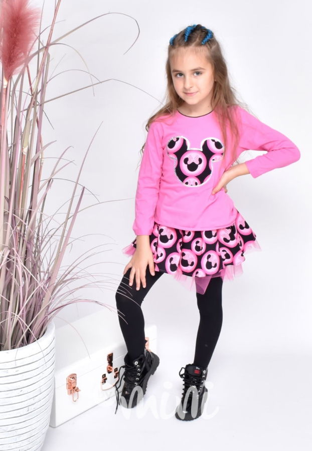 Dívčí triko a sukně Minnie flitry