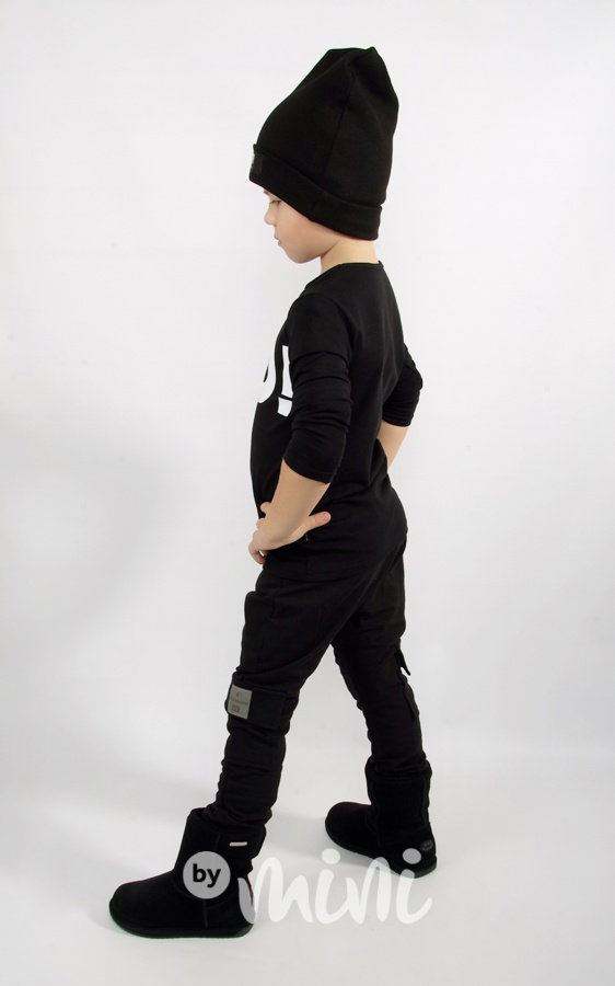 Vyteplené chlapecké baggy kapsáče - black