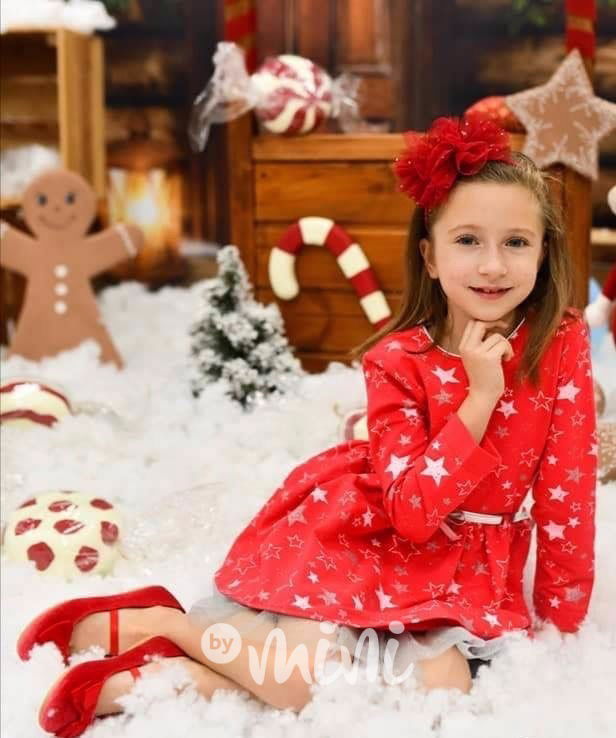 Xmas stars dívčí šaty červené