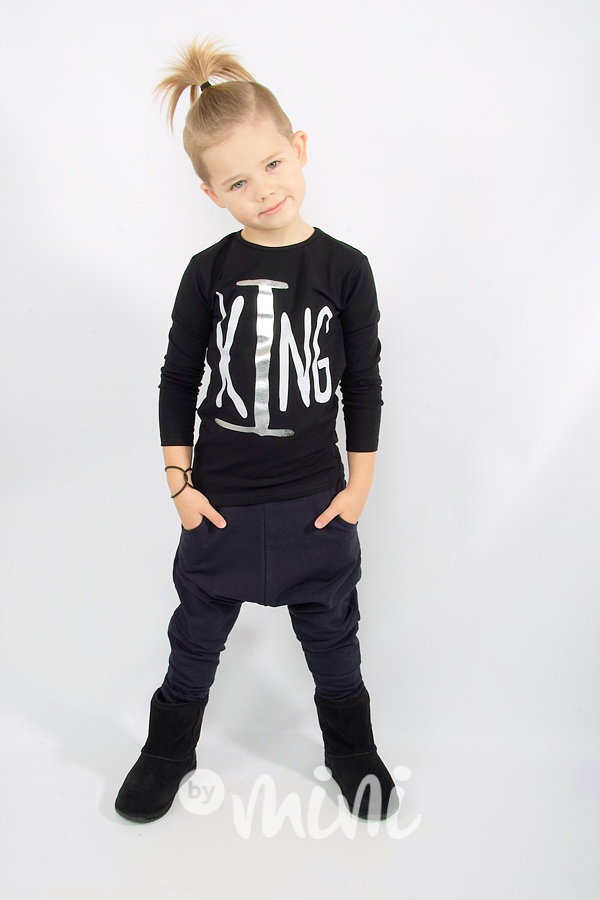 KING longsleeve triko - černé