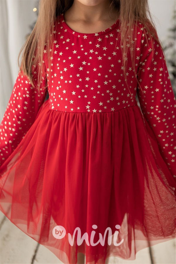 Vánoční tylové šaty se zlatými hvězdičkami Lily Grey